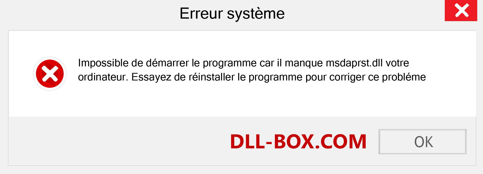 Le fichier msdaprst.dll est manquant ?. Télécharger pour Windows 7, 8, 10 - Correction de l'erreur manquante msdaprst dll sur Windows, photos, images